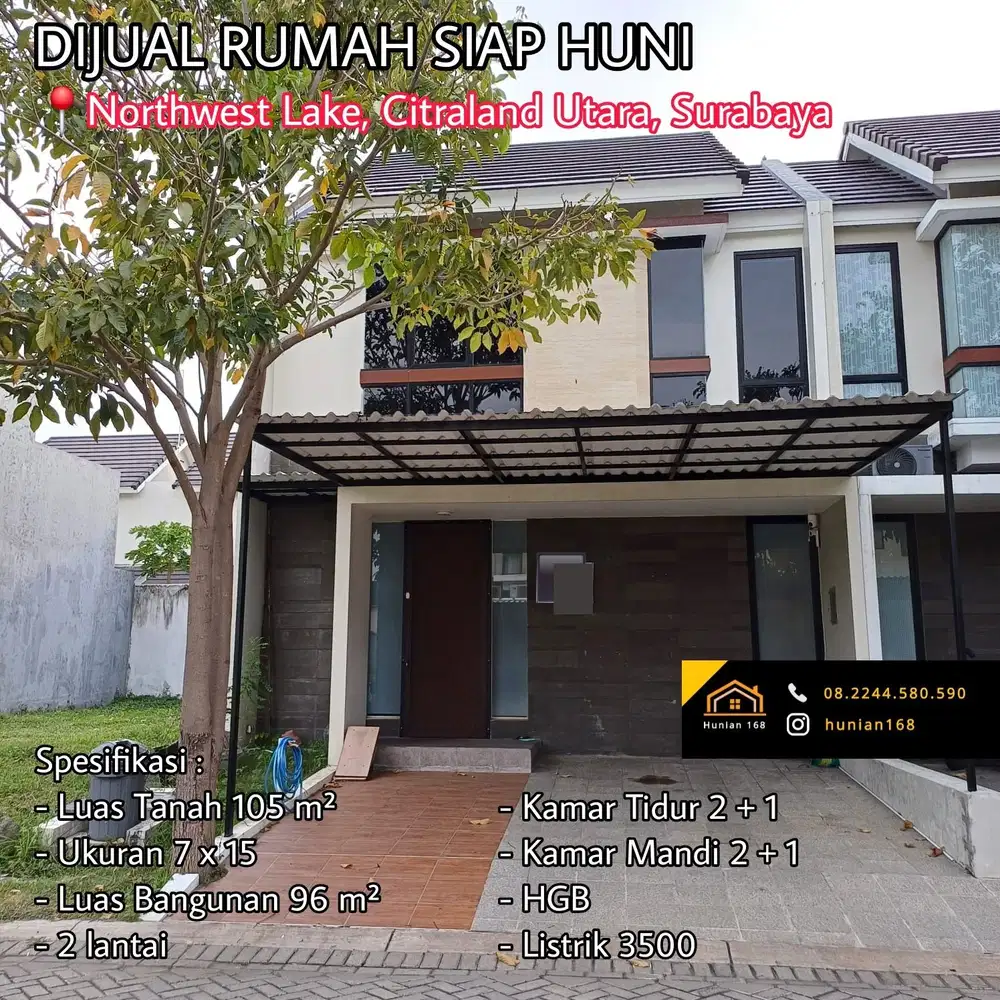 Rumah Northwest Lake Park Hill Palma Grandia Citraland Utara Surabaya