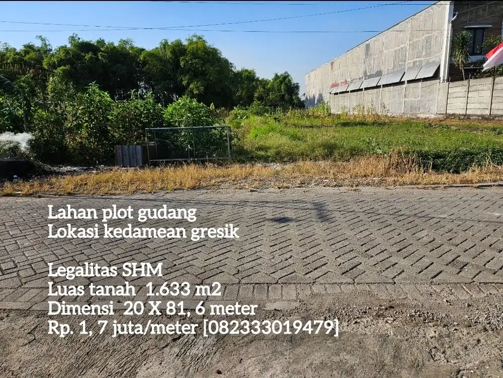 Lahan zona gudang kedamean gresik