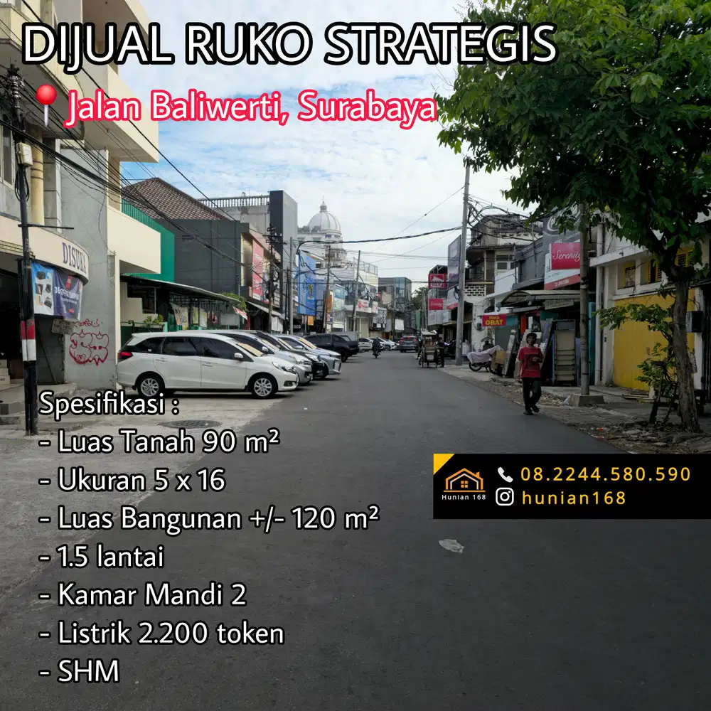 Ruko Jalan Raya Baliwerti Bubutan Praban Gemblongan Pahlawan Surabaya