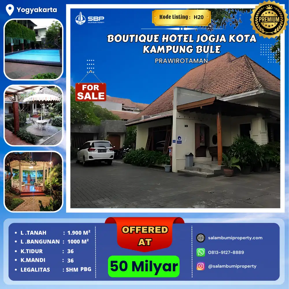 Jual Hotel Strategis di Jogja | Mulai 8M - 100M | Legal & Profit