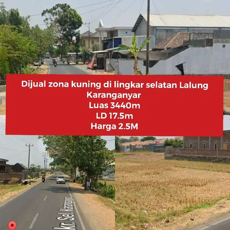 Dijual tanah strategis di lingkar selatan Lalung Karanganyar