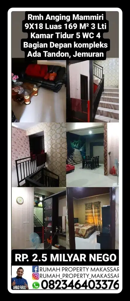 Rmh  Anging Mammiri 9X18 Luas 169 M² 3 Lti Kamar Tidur 5 Kamar Mandi 4