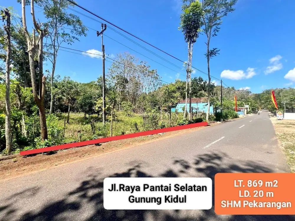 Jual tanah murah pinggir jalan raya arah pantai selatan gunung kidul