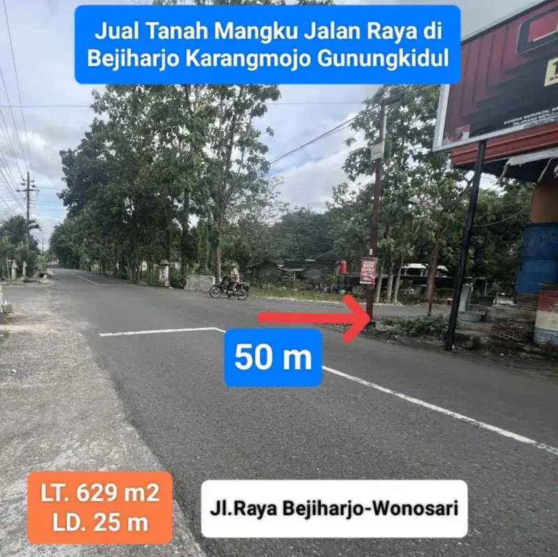 Jual Tanah Mangku Jalan Raya Pindul Bejiharjo Gunung Kidul