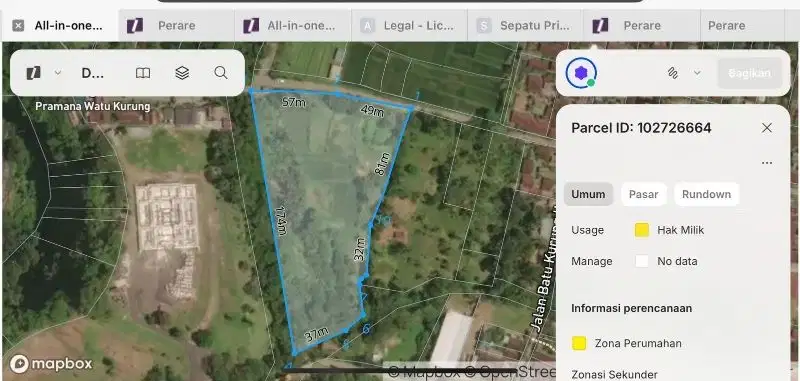 tanah kontrak termuah di ubud