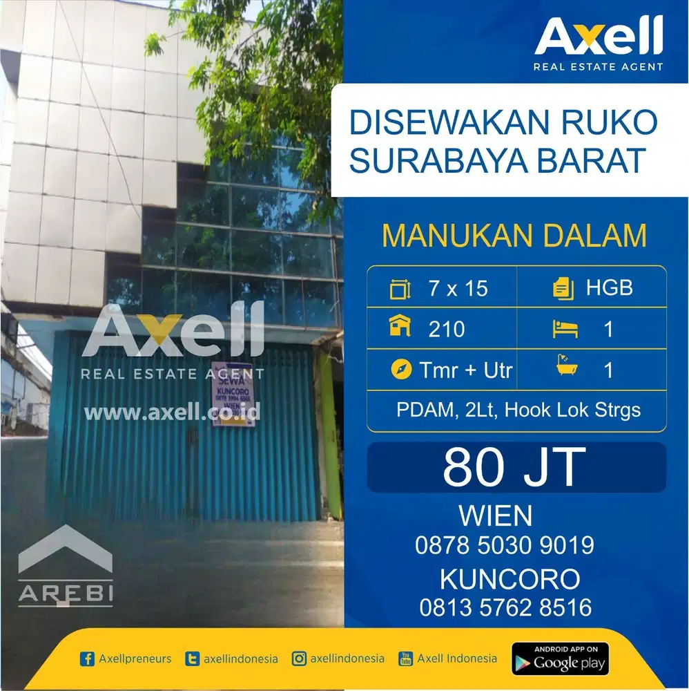 Ruko Manukan Dalam Disewakan