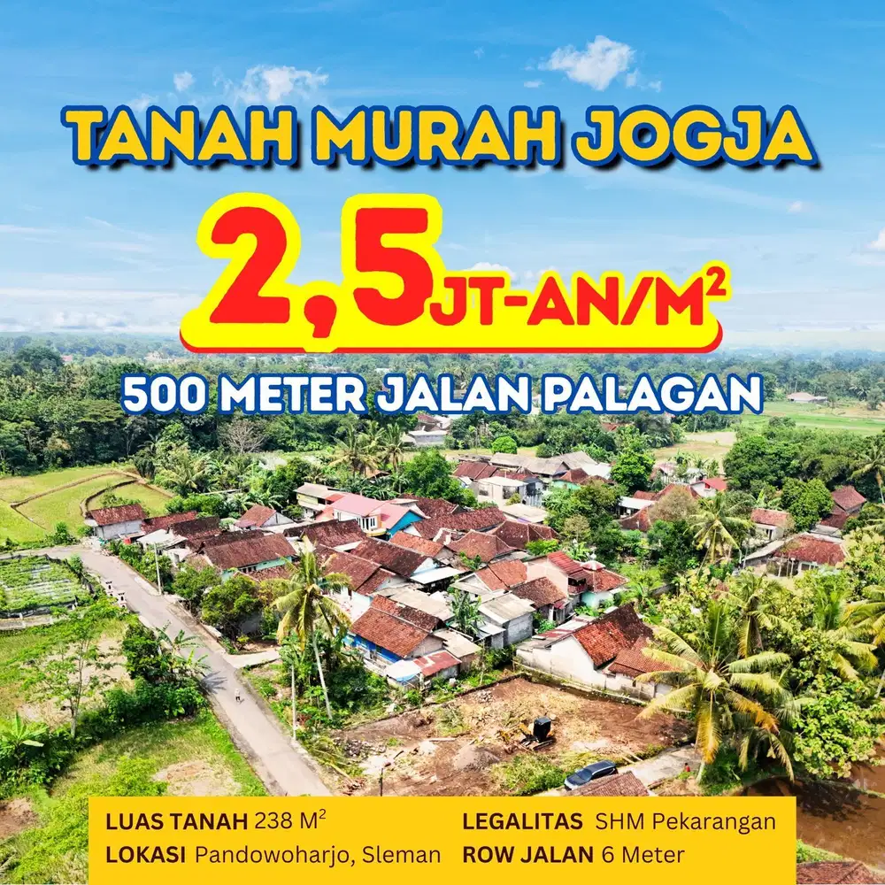 TANAH PINGGIR JALAN DEKAT PASAR REJODANI SLEMAN JOGJA