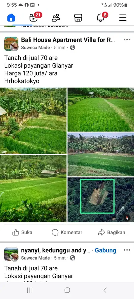 Tanah termurah di Desa Payangan Ubud BUC