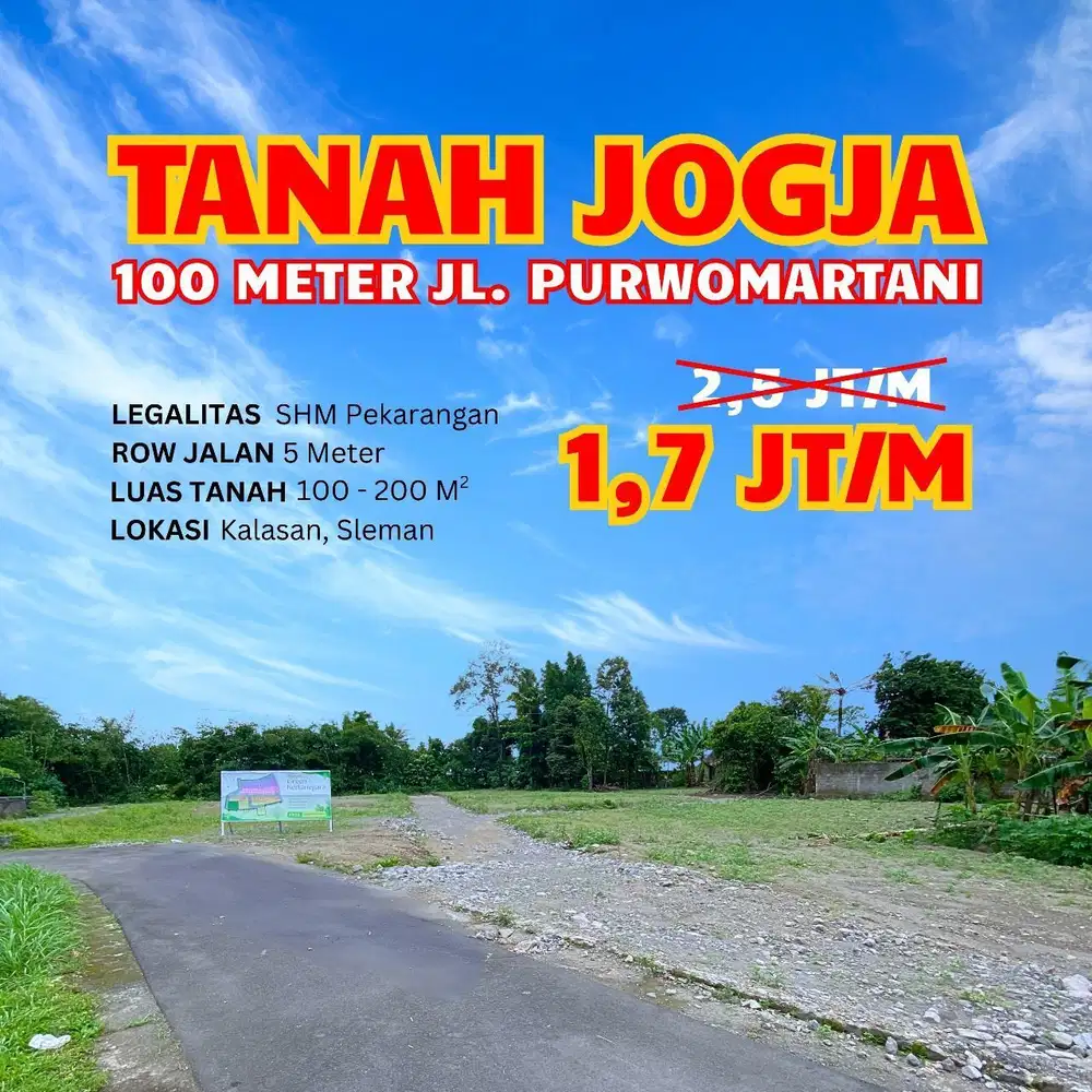 Tanah Selomartani Jogja – Lokasi Pinggir Jalan Ramai