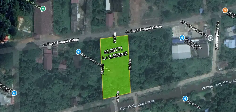 Tanah tepi jalan Raya Sungai Kakap Pal 7
