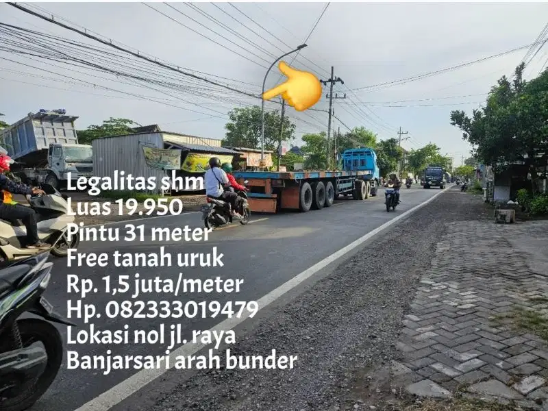 Termurah tanah nol jl raya banjarsari cerme gresik