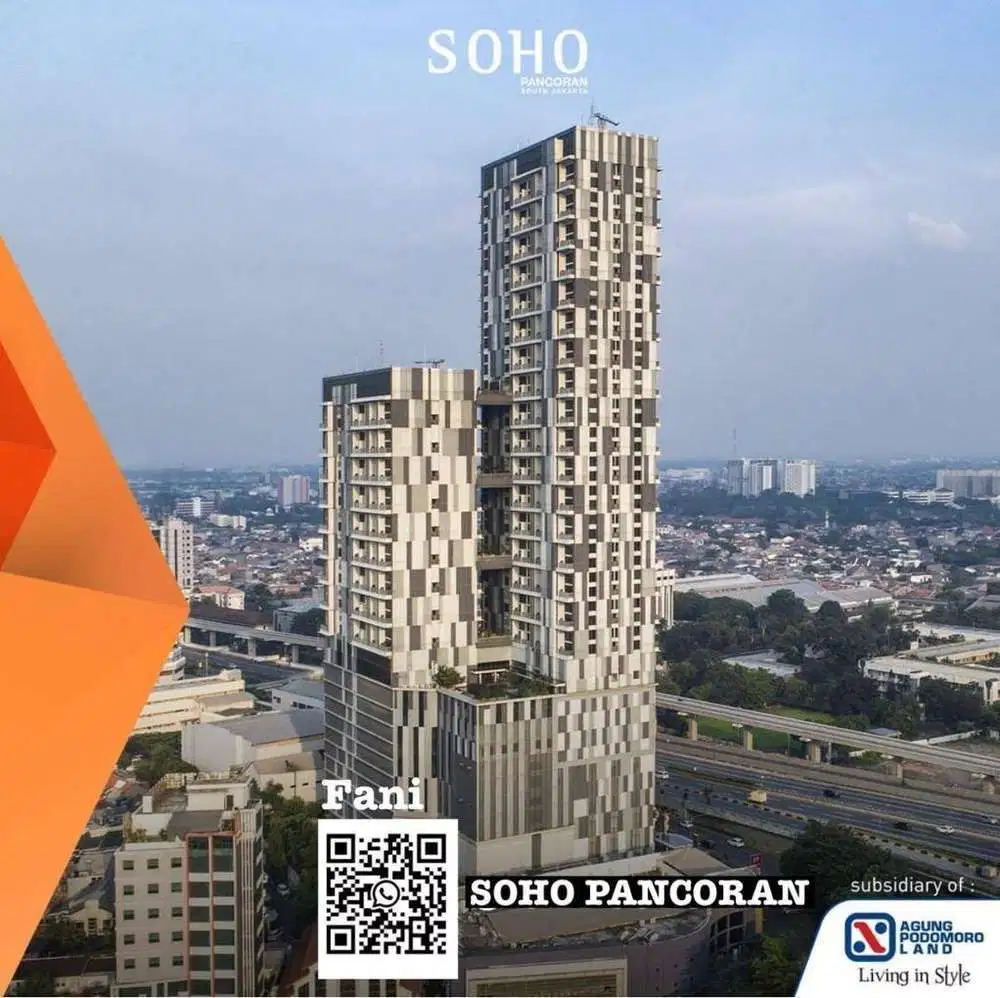 Dijual Office modern full furnised di SOHO PANCORAN,dengan 2 view