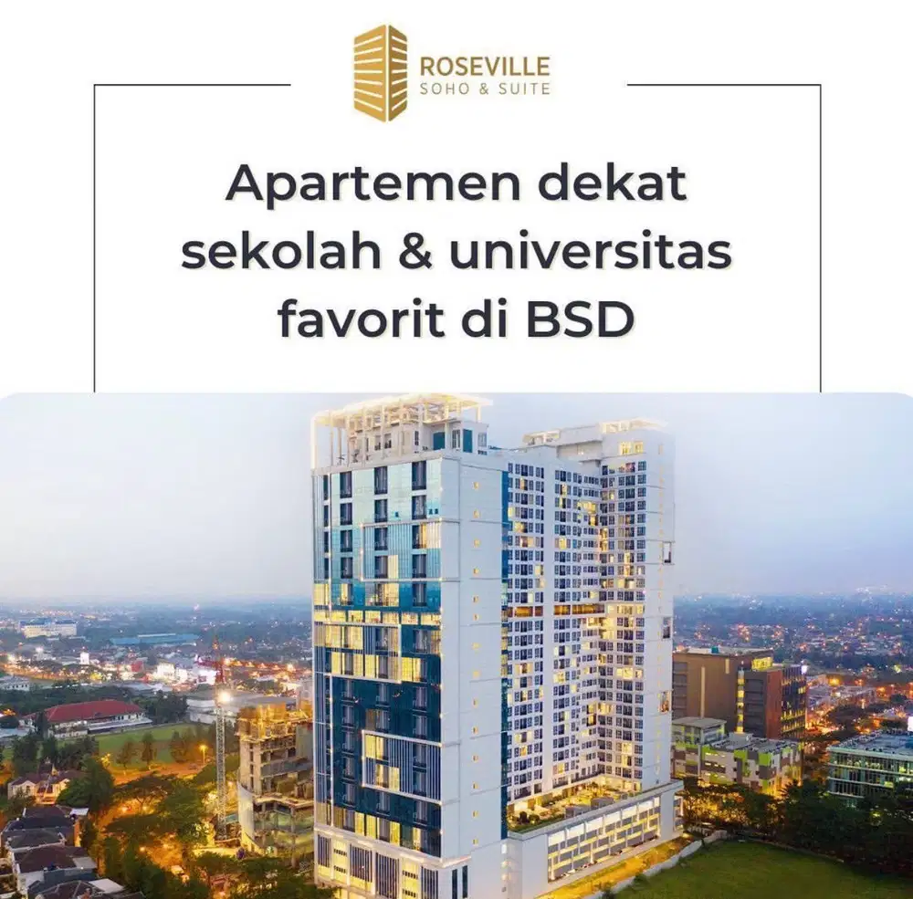 Di Jual Rose Ville Apartemen milenial BSD Tangerang