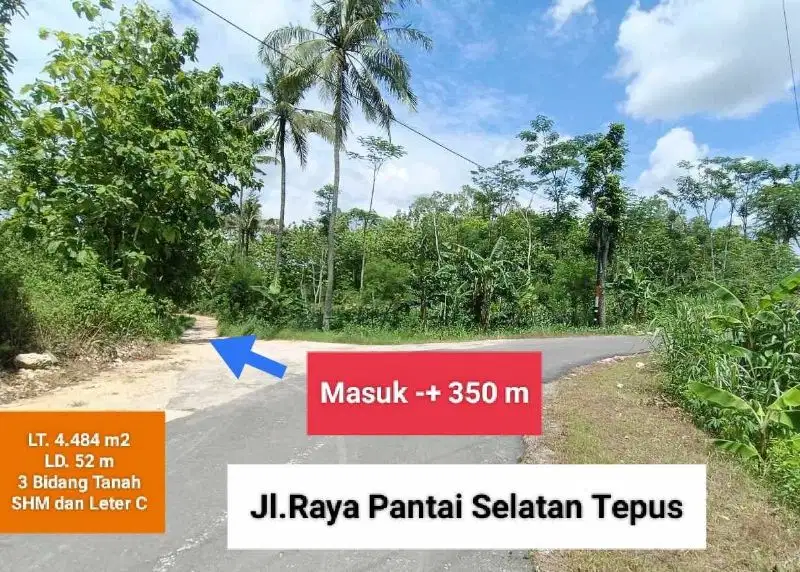 Jual Tanah dekat tanah Amikom di Tepus Gunung Kidul