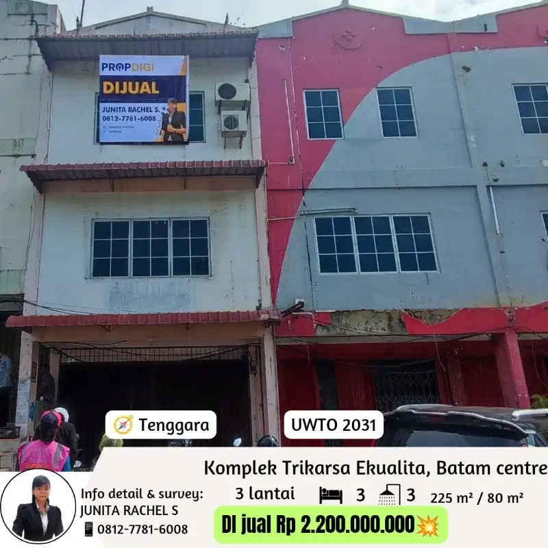 dijual cepat ruko batam centre samping gatot subroto