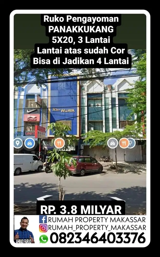 Ruko  Pengayoman  PANAKKUKANG 5X20, 3 Lantai Lantai atas sudah Cor