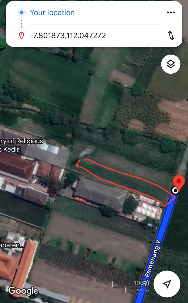 Lahan 1.400m² SHM di Belakang Kantor PKB – Strategis, Pusat Kota Kedir