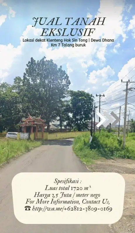 tanah eksklusif dijual