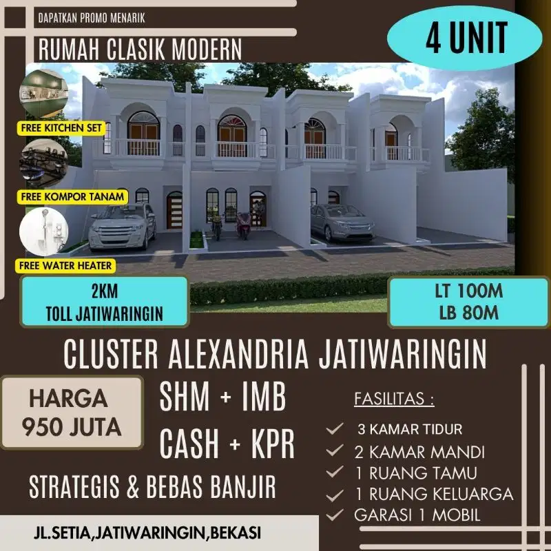 Rumah Strategis Cluster Jatiwaringin,Pondok gede