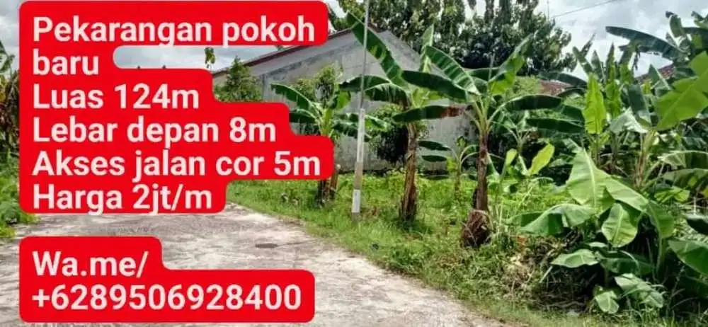 Dijual tanah pekarangan di Pokoh baru barat RSUD Karanganyar