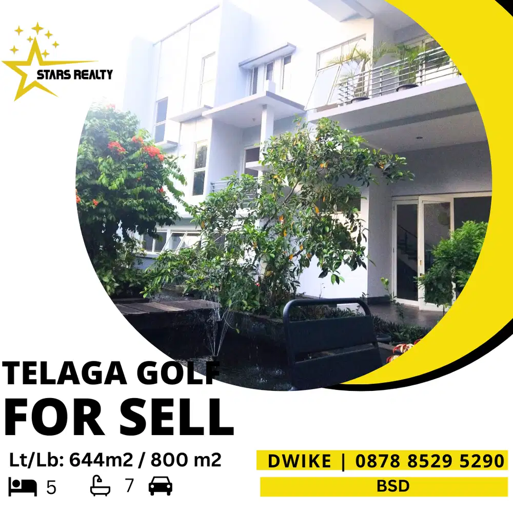 DIJUAL RUMAH MEWAH DI TELAGA GOLF BSD UNIT RINDANG ALAMI