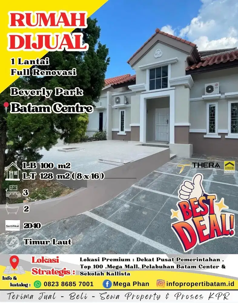 Dijual Murah Rumah Full Renov hadap timur di Beverly Park