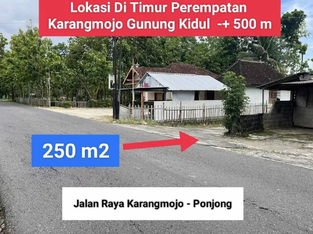 Jual cepat tanah murah di dekat pasar karangmojo Gunung Kidul shm P