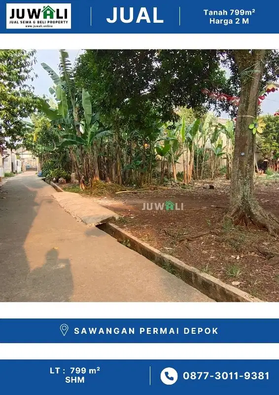 Dijual Tanah Murah Di Sawangan Permai Depok Jalan Raya Pasir Putih