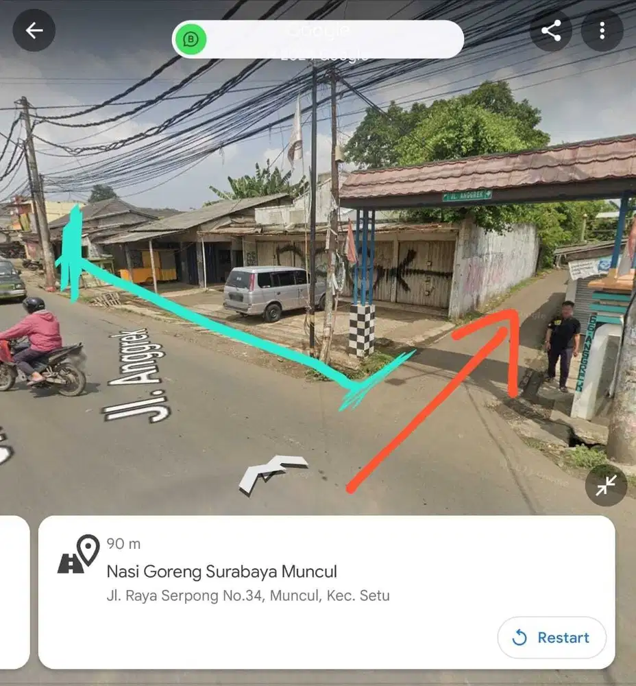 Dijual  Tanah di Muncul Puspitek Tangsel Dekat Jalan Raya