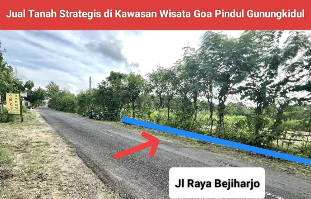 Jual tanah murah pinggir jalan raya wisata pindul bejiharjo Gunung Kid