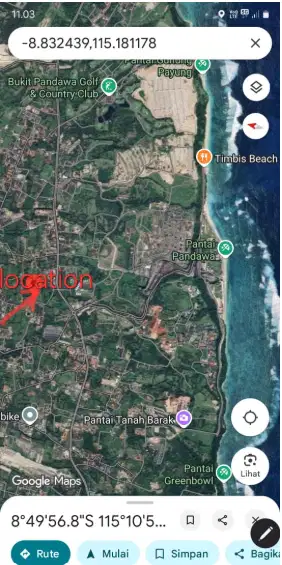 Tanah View Laut di Pandawa Kutuh