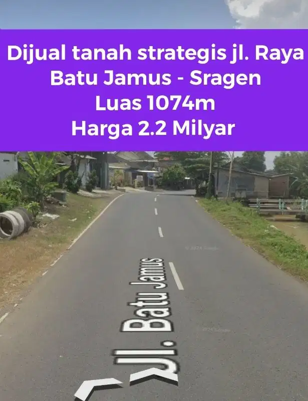 Dijual tanah strategis pinggir jalan Raya Batu Jamus - Sragen