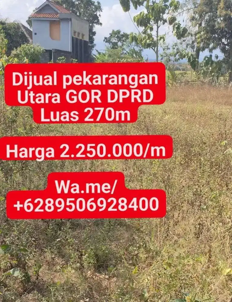 Dijual tanah pekarangan Utara GOR DPRD Karanganyar