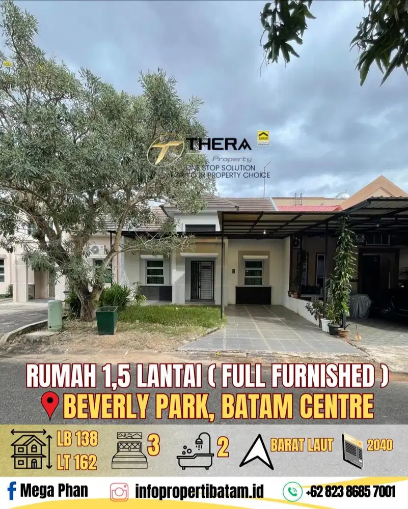 Dijual murah Rumah 1 lantai full furnish di Beverly park