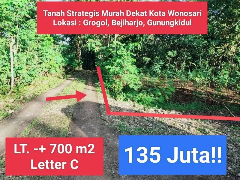 Tanah murah strategis utara kota wonosari gunungkidul