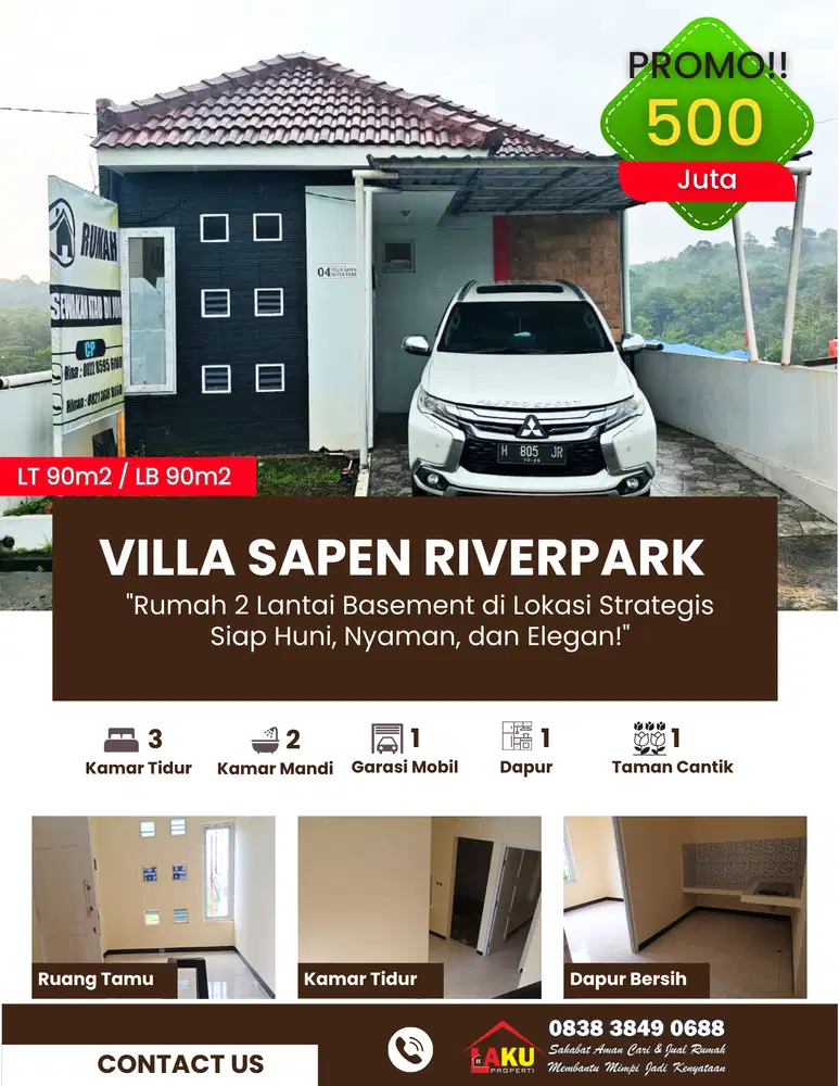 Rumah 2 Lantai Basement di Lokasi Strategis Siap Huni Nyaman Elegan!