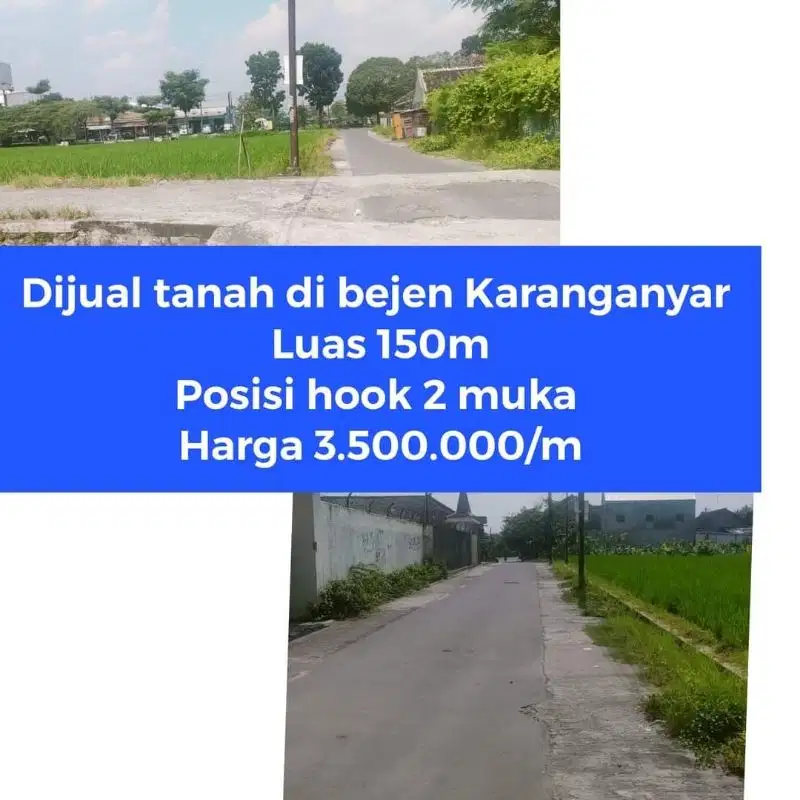 Dijual tanah strategis di bejen Karanganyar kota