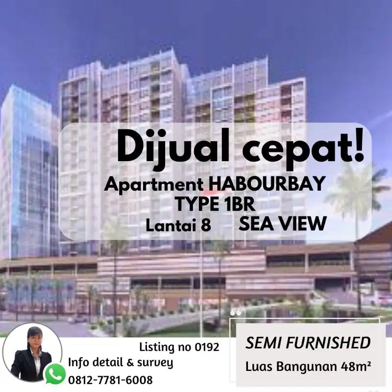 dijual cepat apartmen habourbay batam