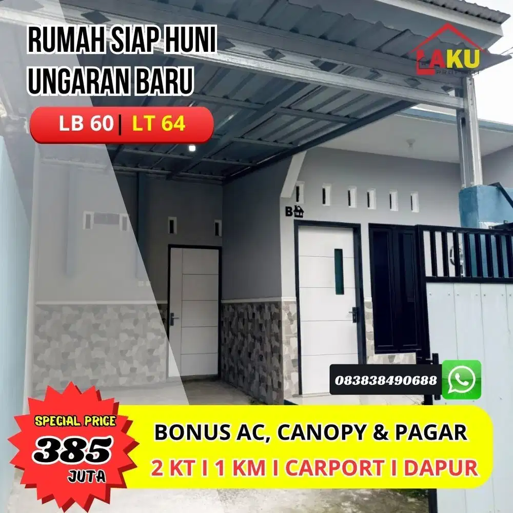 Rumah Cantik Siap Huni Ungaran Baru Bonus AC , Pagar & Canopy