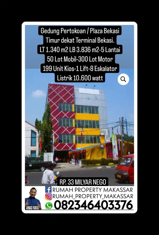 Gedung Pertokoan/Plaza Bekasi Timur dkt Terminal Bekasi LT1.340 5 Lti