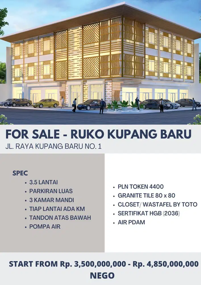 Dijual 8 Unit Ruko Kupang Baru 1