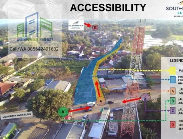 Tanah zona peruntukan rumah kantor atau komersial di  cisauk tangerang