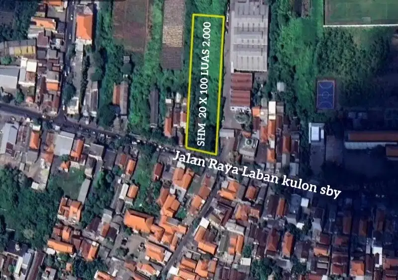 Termurah 7 jt/m lahan nol jl raya laban kulon sby