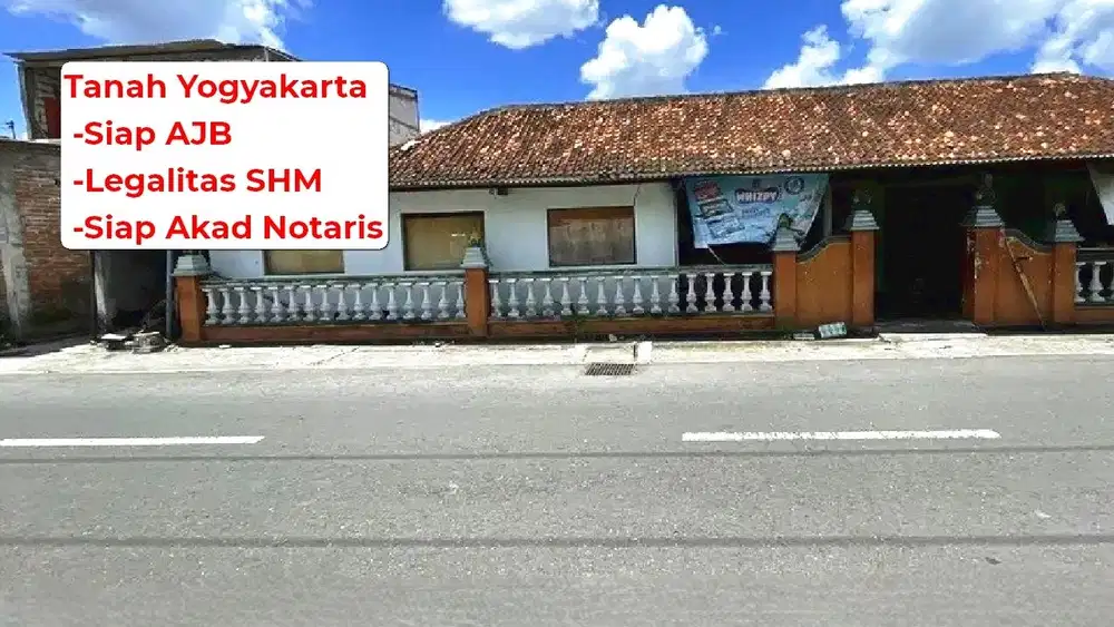 Tanah Legalitas SHM Dekat Mallioboro Jogja Strategis