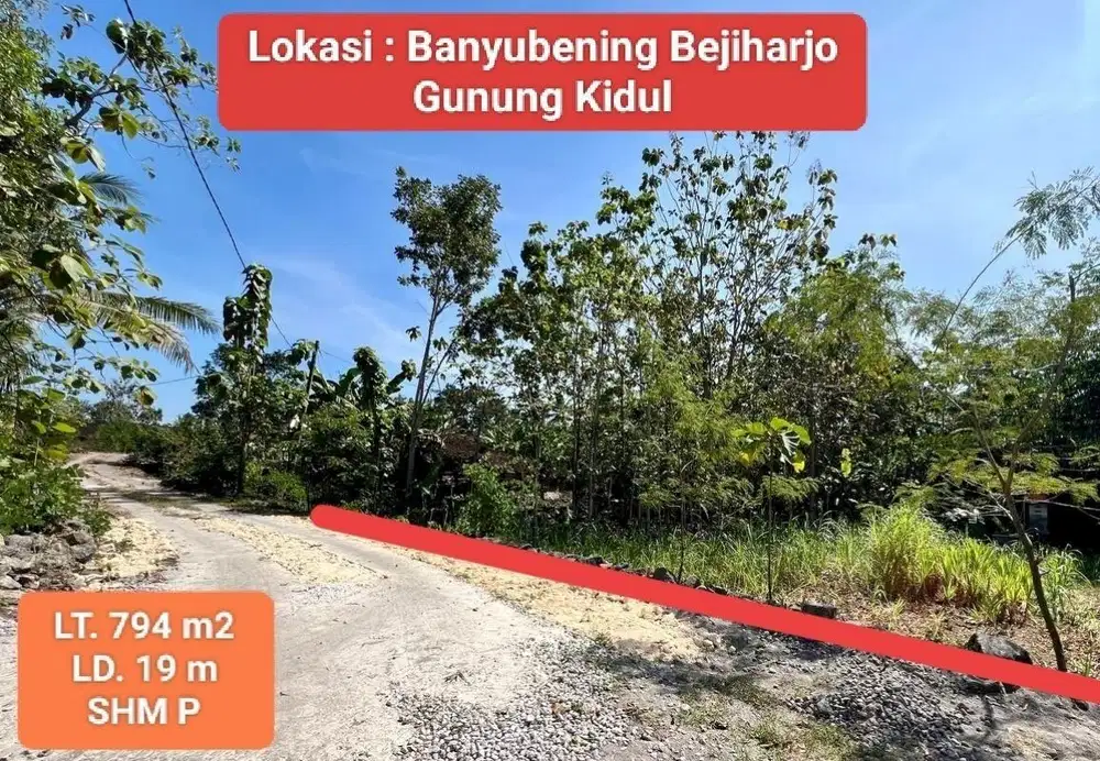 Jual tanah pekarangan murah di wisata goa pindul Gunung Kidul