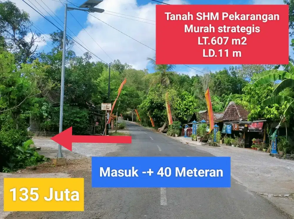 Jual tanah murah di Bejiharjo Karangmojo Gunung Kidul