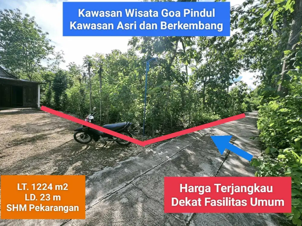 Jual Tanah murah pekarangan di Bejiharjo Karangmojo Gunung Kidul subur