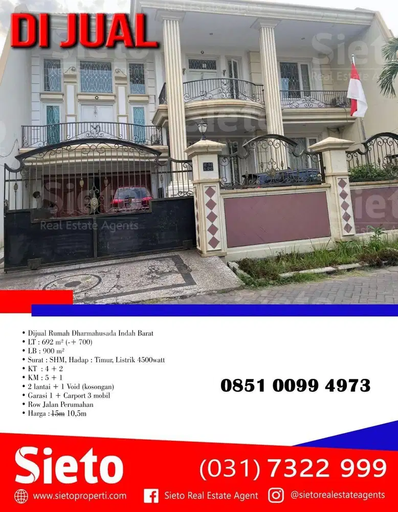 Dijual Cepat! Rumah Dharmahusada Indah Barat