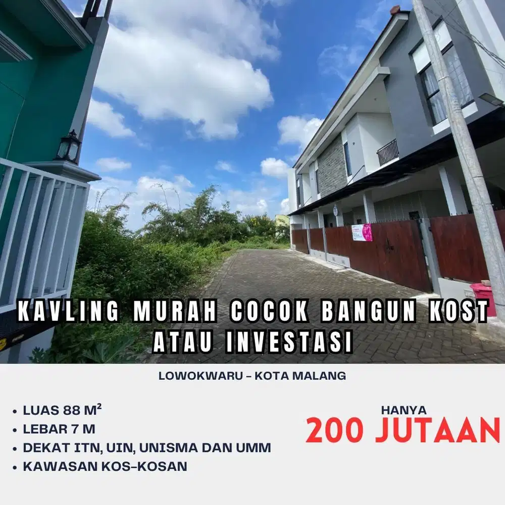 Tanah Kavling 200 Jutaan Cocok Untuk Invest Kota Malang