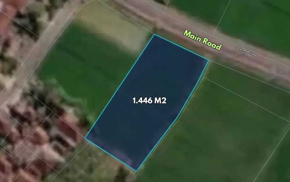 Prime land of 1446 sqm for sale in Pangkung Tibah Beach area, Tabanan